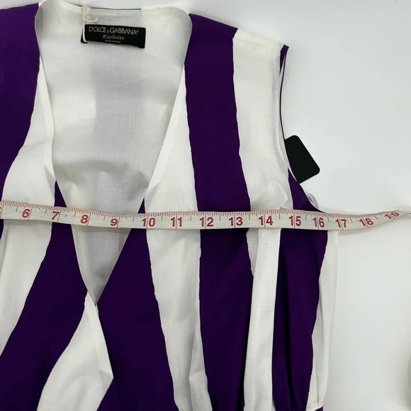 Dolce & Gabbana Monte Carlo Exclusive Je’ Taime Purple White Stripe Wrap Midi 38 - Picture 11 of 13